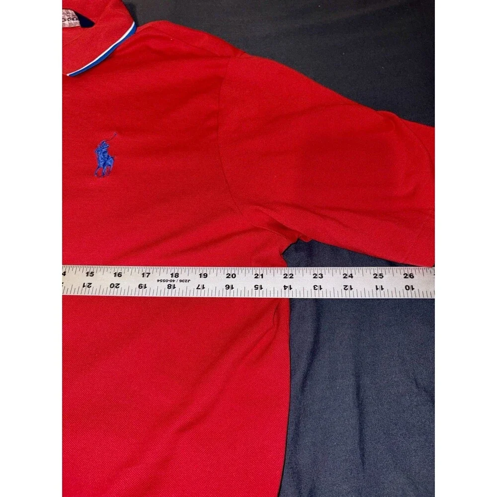 Ralph Lauren Polo 100% Cotton Golf Shirt Red Men's Size Large
